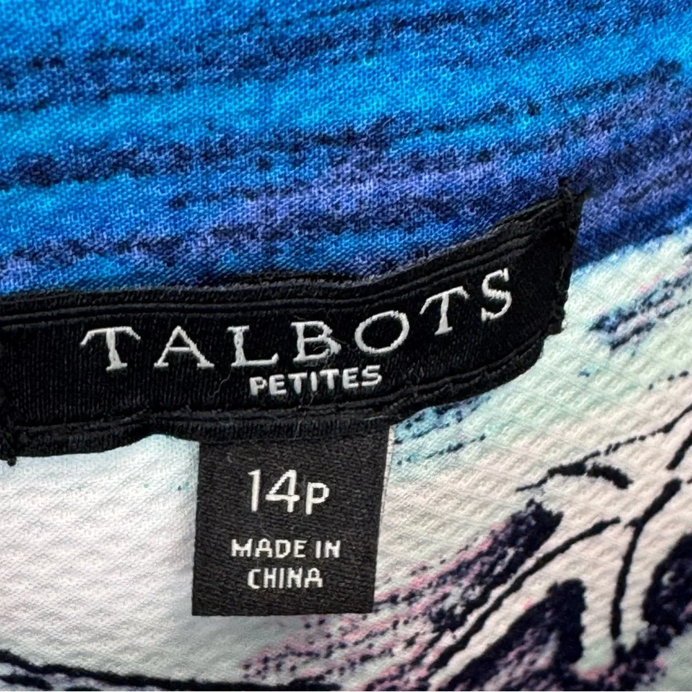 Talbots Seaside Harbor Sheath Dress Watercolor Print Women's‎ Size 14P